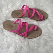 Loeffler Randall Womens  Toe Thong Sarie Sandal Flats Strap Slip On Hot Pink Sz6 - £23.84 GBP