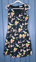 ModCloth Frock Shop Whimsical Bird Print Fit And Flare Dress Size Medium - $25.74