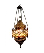 BR95M Beautiful Egyptian Polished Brass Net Light Lamp/Lantern - £59.04 GBP