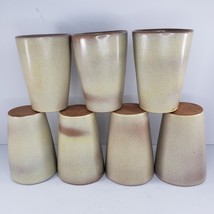 Frankoma Pottery Cups Tumbler Set Of 7 5L Desert Gold Sand 12 Oz - £55.46 GBP