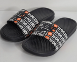 Mens Nike Benassi JDI Just Do It Black Orange Logo Swoosh Slides Sandals... - $26.99