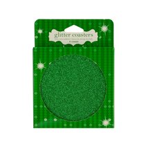Kole Imports Green Glitz Glitter Coasters - £4.68 GBP