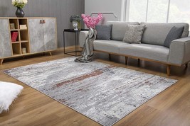 HomeRoots 391800 4 x 6 ft. Gray &amp; Brown Abstract Scraped Area Rug - £139.42 GBP