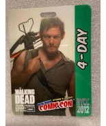 2012 NY Comic Con 4-Day Plastic Pass (Daryl) NO LANYARD *Pre-Owned* DTB - £9.44 GBP