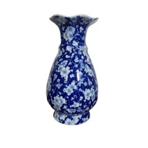 Chinese Modern Blue Cherry Blossom 8in Hand Printed Porcelain Vase  - £31.96 GBP
