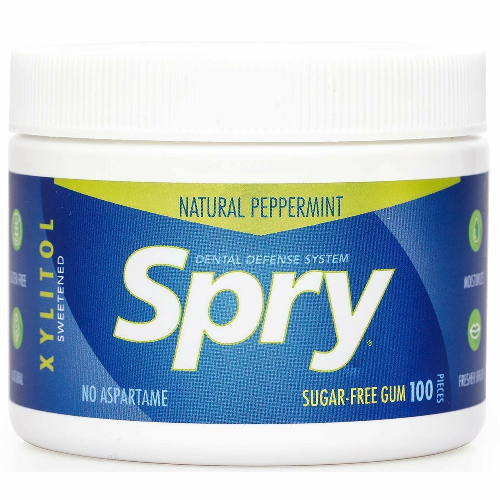 Primary image for Spry Fresh Natural Peppermint Gum, Natural Xylitol Chewing Gum, 100 Count (Pa...