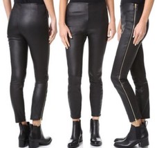 NWT Rag &amp; Bone Chatel LEATHER Leggings Pants Black sz 2 - $6,890.78 MXN
