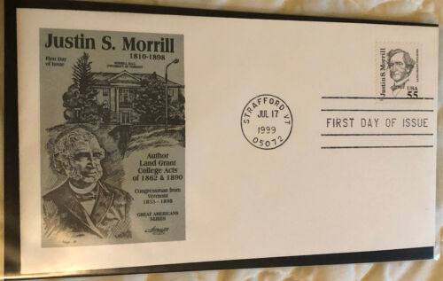First Day Cover Justin S Morrill Stafford Vermont 1999 Box2 - $4.94
