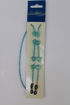 Sun Tropez Beaded Eyeglass Cord Light Blue Butterflies Clear White Bead ... - £6.98 GBP