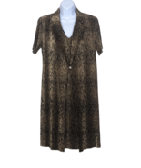 Scarlett Knee Length Dress Sz 9/10 Gold &amp; Black Animal Print, Padded Sho... - £25.16 GBP