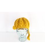 Vintage 60s Streetwear Acrylic Chunky Cable Knit Crochet Beanie Hat Cap ... - $611.80 MXN