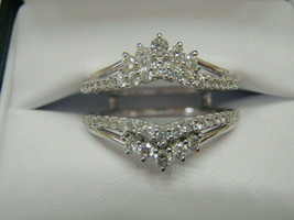 1.50Ct Round Cut CZ Wedding Enhancer Wrap Guard Ring 925 Sterling Silver - £79.08 GBP