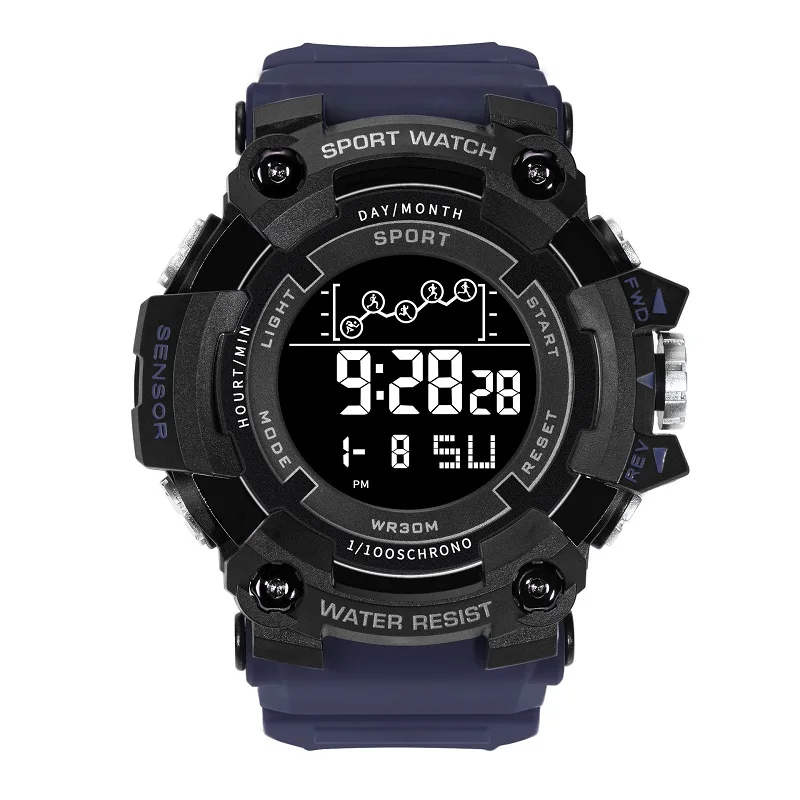 Men  Outdoor  Waterproof Digital Watch for Men Large LED Dial Fashion Black  Wri - £54.28 GBP