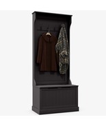 28&quot; 3-in-1 Entryway Hall Tree, Bench &amp; Coat Rack, Black - $329.60 CAD