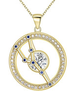 Taurus Sterling Sliver CZ Horoscope Zodiac Constellation Pendant Necklace Golden - $66.82