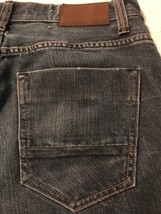 DKNY Men&#39;s Jeans Bleecker Straight Leg Unhemmed Distressed Size 33 X 27 - £19.47 GBP