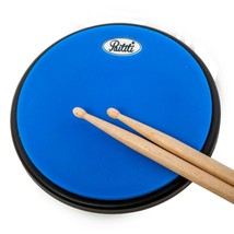 PAITITI 10 Inch Silent Blue Practice Drum Pad Round Shape with Carrying Bag - £20.43 GBP