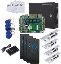 TCP/IP 4 Door Entry Access Control Panel Kit Electric Strike Fail Secure NO Mode - £331.99 GBP