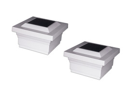 Classy Caps 5x5 White PVC Majestic Solar Post Cap SLO75W (2 Pack) - £57.97 GBP