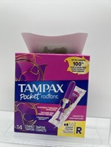 NEW! - Tampax Radiant Pocket Tampons Regular Unscented 14 count box Damage - £3.33 GBP