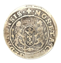 1623-26 Poland 10 Groszy Silver Coin KM 15.2 Fine Condition - $125.21