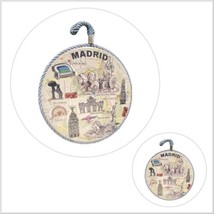 MADRID Ceramic Tile Points of interest Spain Souvenir Hanging Art Round - £18.69 GBP