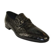 Men's GENIO Genuine Crocodile Embossed Leather Shoes Turkey 120371618 Black image 3