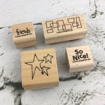 Stampin’ Up Rubber Stamps Assorted Lot Of 4 Stars “Friends” Boxes So Nice! - £7.78 GBP