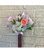 Cemetery spring grave flowers, memorial cross for grave, grave decorations - $25.73