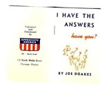 Joe Doakes I HAVE THE ANSWERS Have You? World War 2 Propaganda Debunks L... - $29.67