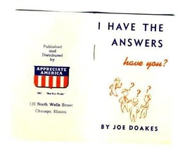 Joe Doakes I Have The Answers Have You? World War 2 Propaganda Debunks Lies - £23.71 GBP