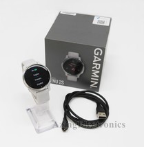 Garmin Venu 2S Watch Silver Stainless Steel Bezel with Gray Band 010-024... - $179.99