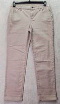 Chico&#39;s Girlfriend Pants Womens Size 0 Tan Cotton Pockets Fit Slim Leg Ankle - £13.87 GBP