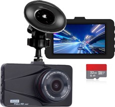 Dash Cam Front 1080P FHD Dash Camera with 3 inch LCD Screen for Cars Mini Dashca - £41.56 GBP