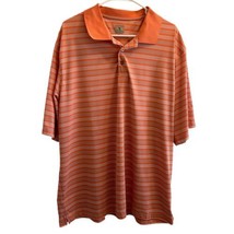 Men&#39;s Lone Cypress Pebble Beach Striped Golf Polo Shirt Sz 2XL Peach-Orange - $18.04