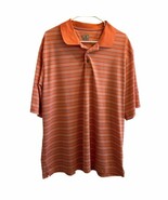 Men&#39;s Lone Cypress Pebble Beach Striped Golf Polo Shirt Sz 2XL Peach-Orange - $18.04