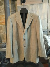 Faconnable Brown Gray Windowpane Plaid 3 Button Wool Sport Coat Blazer Italy 46 - £27.63 GBP