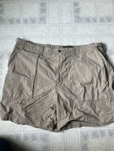 Eddie Bauer Men&#39;s Size 42 Cargo Shorts Light Brown Cotton Adjustable Waist - $25.02