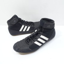 Adidas HVC 2 Wrestling Shoes Men&#39;s 7.5 MMA Boxing Black White Gum Mesh L... - $25.19