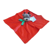 Carters Reindeer Security Blanket Christmas Red White Stripe Satin Rattl... - €12,74 EUR