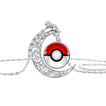 1 Poketball Moon Crescent Glass Cabochon Pendant Necklace #1 - £10.15 GBP