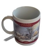 Currier &amp; Ives Coffee Mug Tea Cup Winter Holiday Snow Scene Houston Food... - $12.99