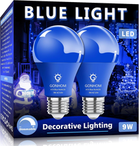 2 Pack A19 LED Blue Light Bulb,9 Watt Blue Lights Equivalent 100 Watt Co... - $9.92