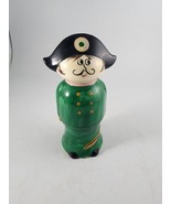 Vintage Pottery Soldier Captain Bank  Hand Painted 6-1/2&quot; - £14.78 GBP