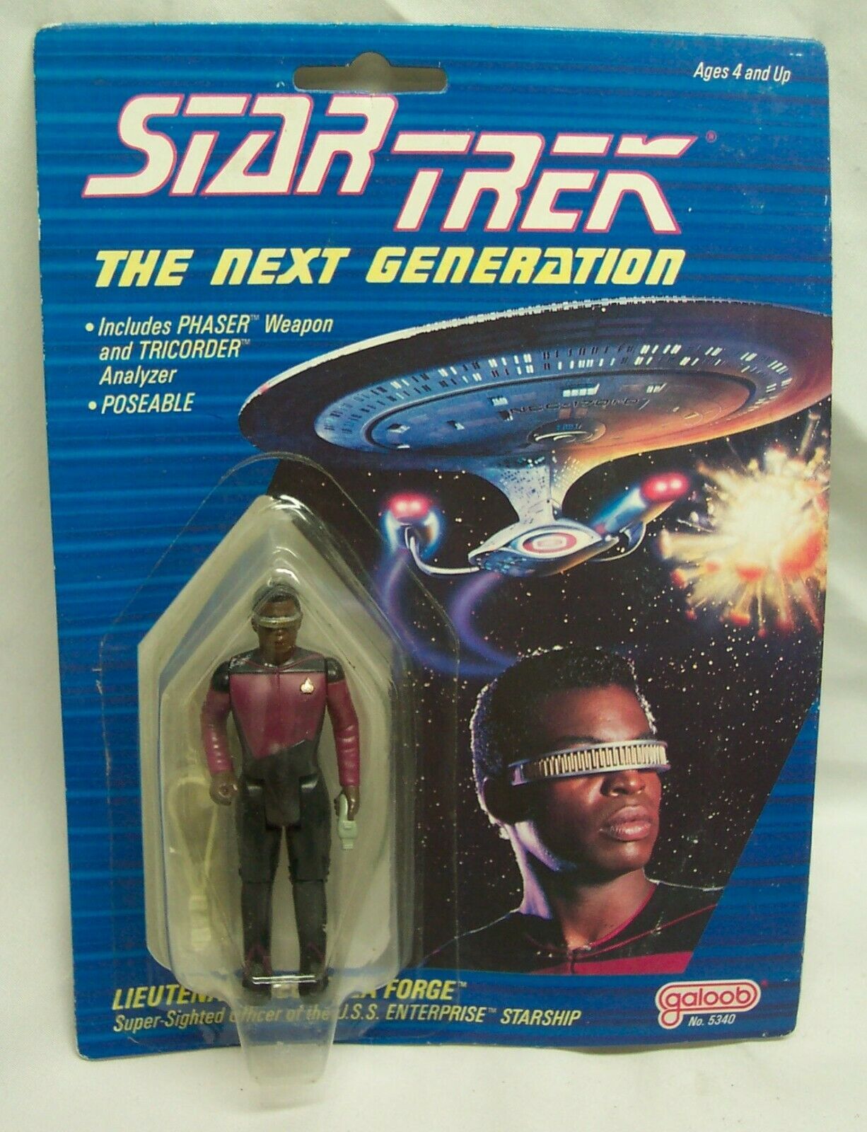 Vintage Star Trek The Next Generation GEORDI LA FORCE Action Figure 1988 NEW - £15.53 GBP