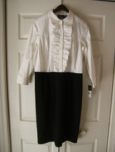 American Living Ladies Size 14 Black &amp; White Ruffle Dress (NEW) - £12.84 GBP