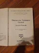 Dictionnaire Technique General English French Dictionary Vintage 1965 Ha... - $27.08