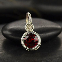 Sterling Silver Crystal Birthstone Charm -February 11x5mm - $259.25 MXN