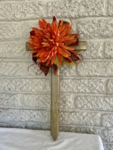 Fall Cemetery, flowers for grave, fall grave decoration, cross for grave - $447.37 MXN