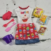 Barbie Doll Clothes Accessories Lot Kitchen Baking Apron Oven Mitt Food ... - $24.74